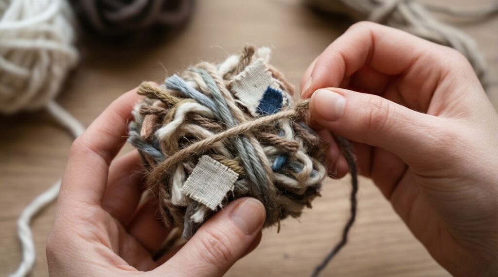 5 быстрых проектов из остатков пряжи и ткани, которые не жалко подарить - иллюстрация