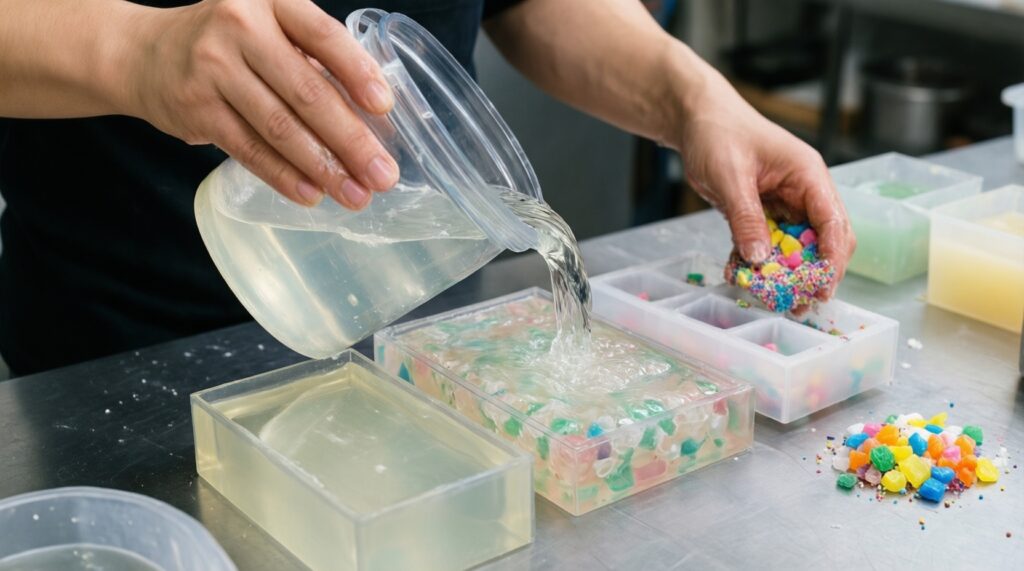 Мыловарение дома: базовый рецепт и идеи красивых заливок - иллюстрация