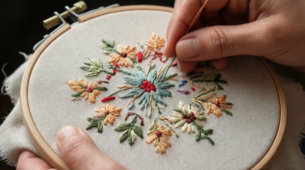 Вышивка для новичков: 10 простых швов и мини-проекты для старта - иллюстрация