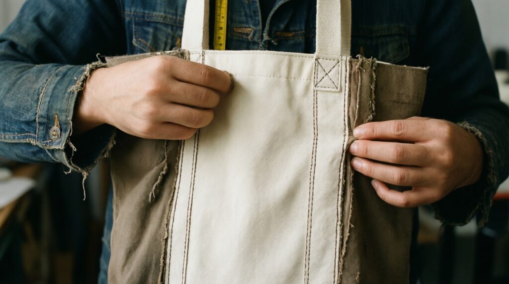 Апсайклинг одежды: как превратить старую рубашку в сумку-шопер - иллюстрация