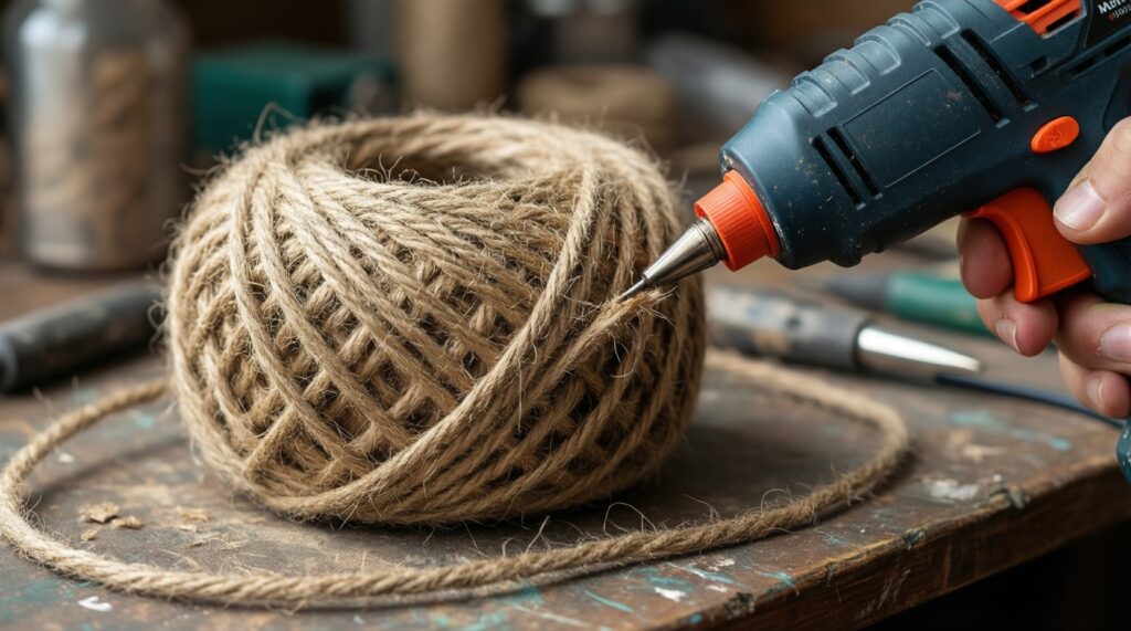 Декор для дома из джута и шпагата: корзинки, подставки, обмотка ваз - иллюстрация