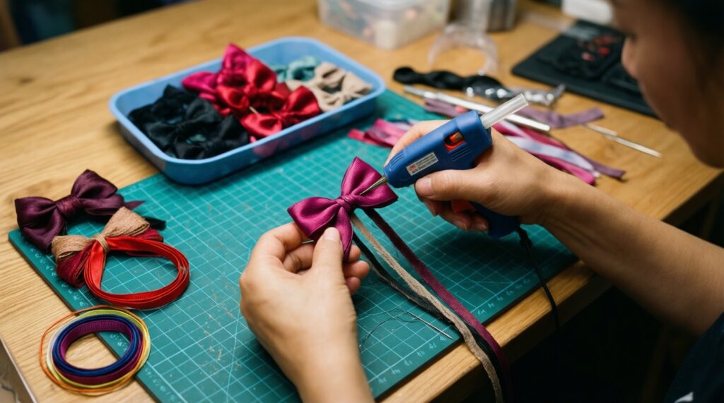 Резинки, ободки, заколки: аксессуары для волос своими руками из лент - иллюстрация