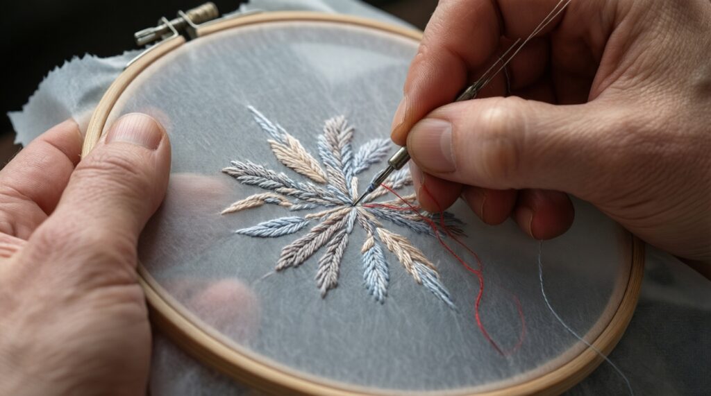 Вышивка для начинающих: простые швы и первый мини-проект - иллюстрация