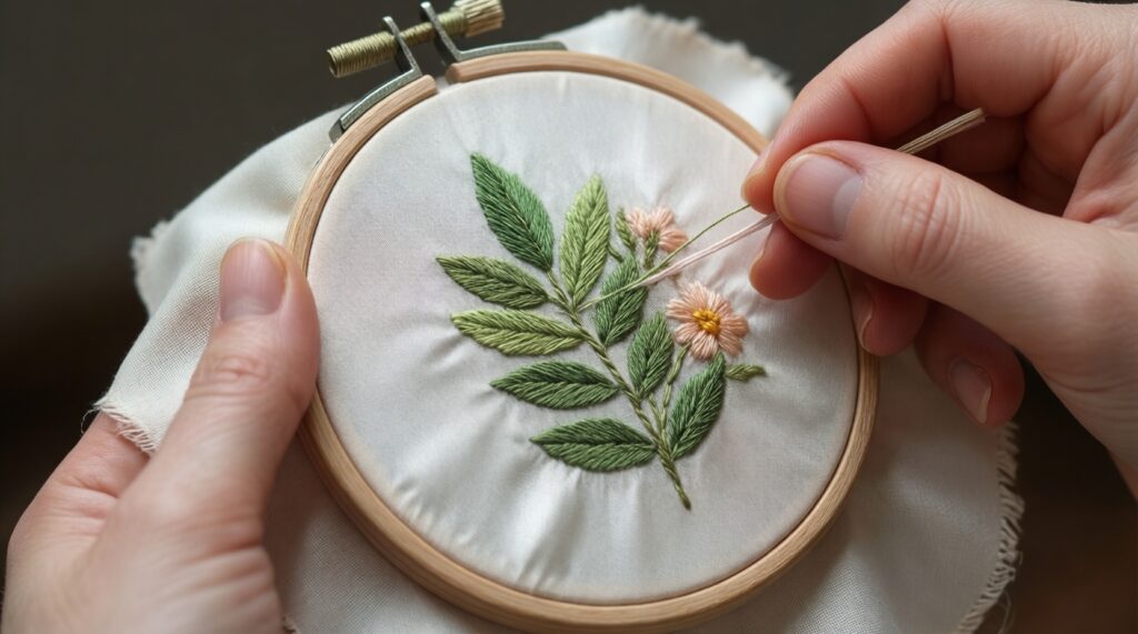 Вышивка для начинающих: простые швы и первый мини-проект - иллюстрация