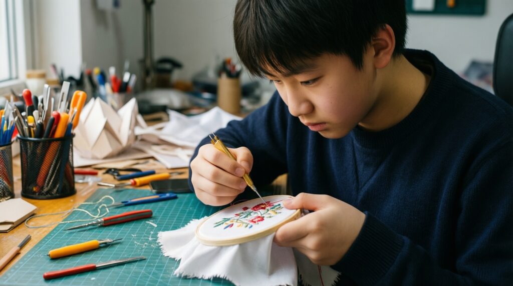 Рукодельные проекты для детей: безопасные материалы и идеи по возрастам - иллюстрация