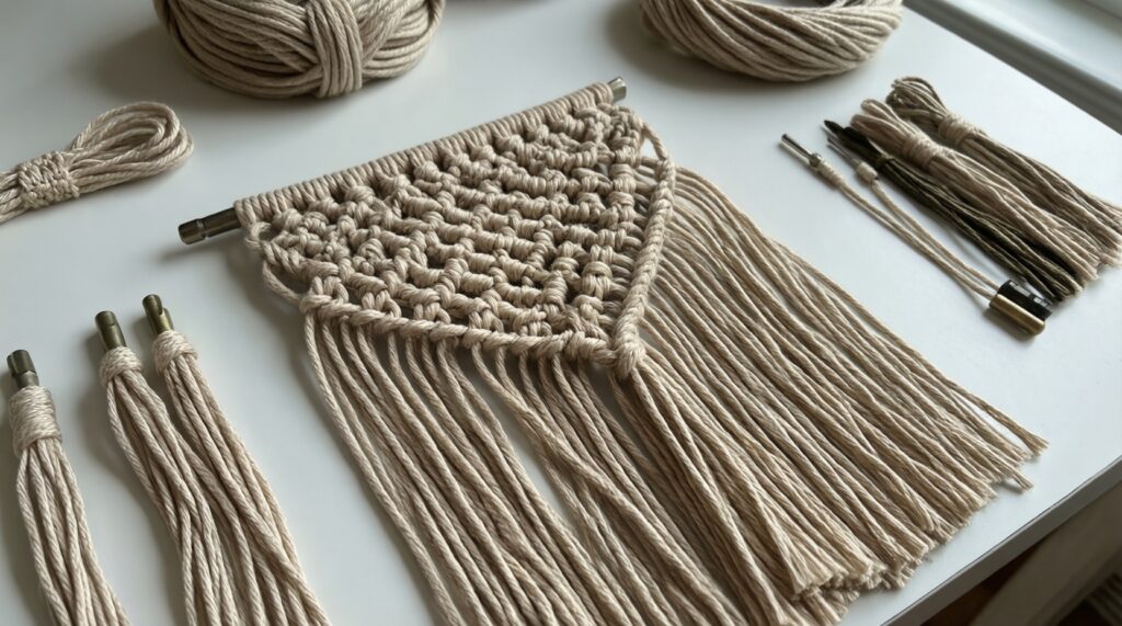 Макраме для начинающих: простые узлы и первый проект за вечер - иллюстрация